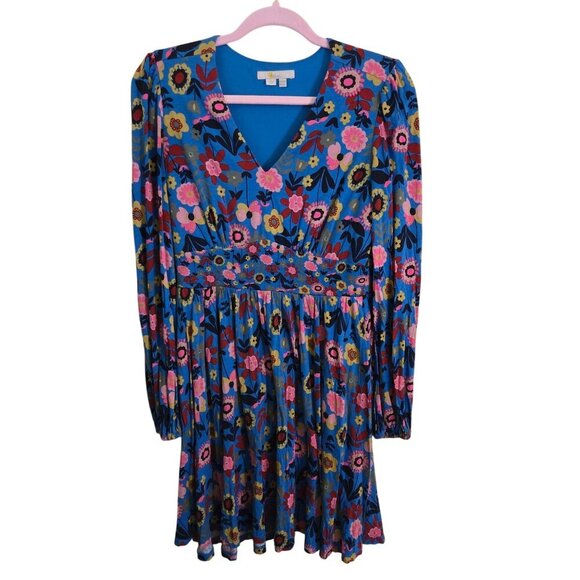 Boden Mini Tea Dress Moroccan Blue Floral Pockets Size 6R - Picture 2 of 8